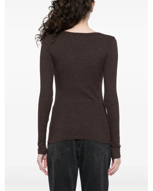 Agolde Brown Corey Scoop-Neck T-Shirt