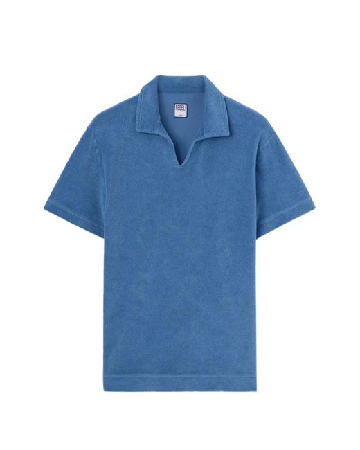 Fedeli Blue Short-Sleeve T-Shirt for men