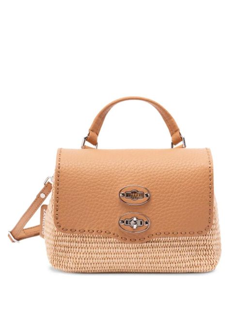 Zanellato Natural Postina Spinnaker Leather-Trimmed Bag