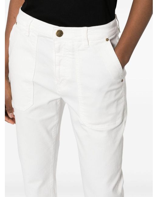 Pinko White Mid-rise Cropped Jeans