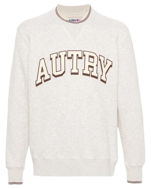 Autry White Logo Jersey Sweatshirt for men