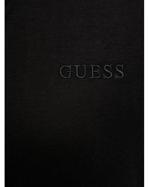 Guess Black Hoodie Zippé Junie À Logo Brodé