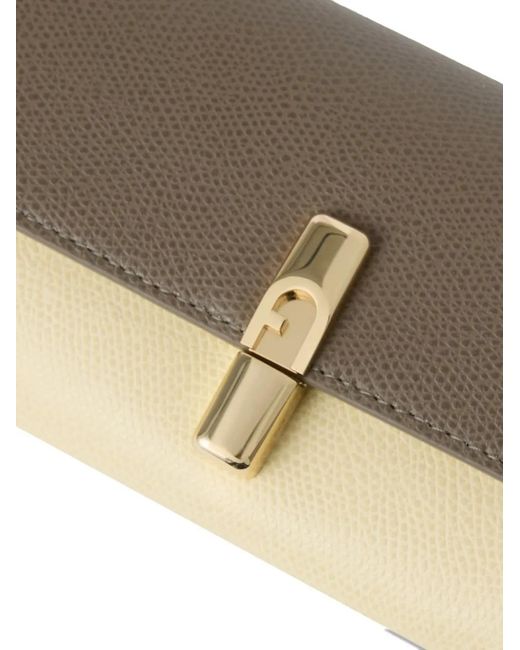 Furla Gray Continental Leather Wallet