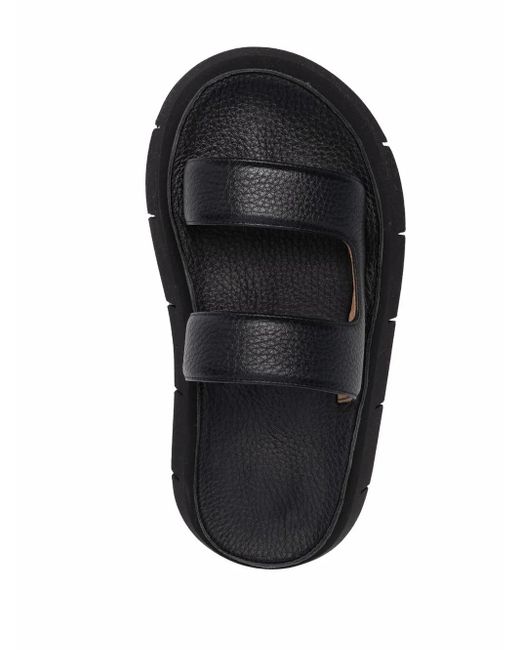 Marsèll Black Slip-On Leather Sandals