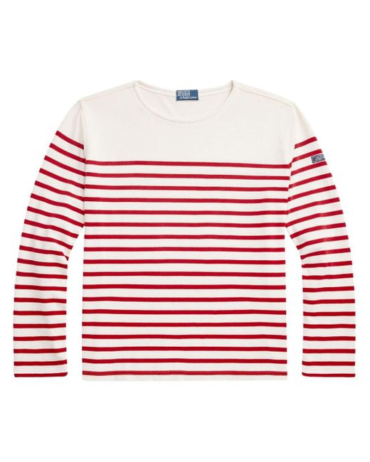 Polo Ralph Lauren Red Stripe-pattern Cotton T-shirt for men