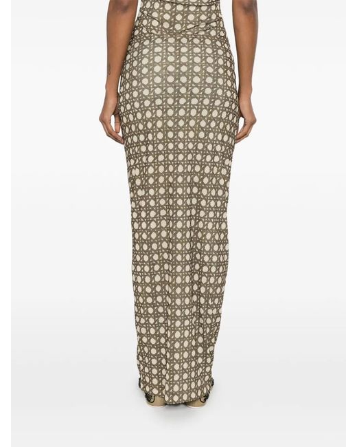 Nanushka Natural Tozi Gathered Maxi Skirt