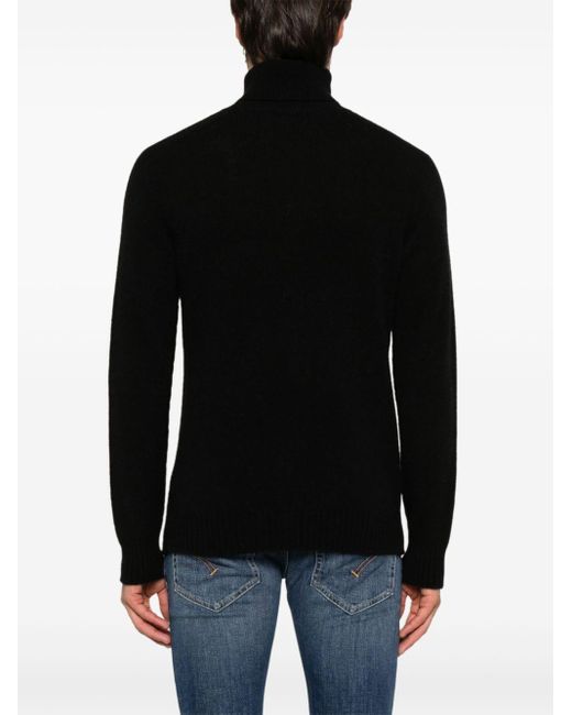 Roberto Collina Black Roll-Neck Sweater for men