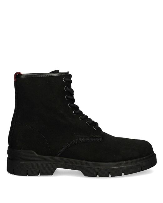 HUGO Black Suede Boots for men