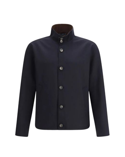 Herno Blue Veste Boutonnée À Col Montant for men