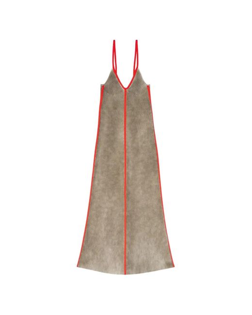 DIESEL Natural Rib-Knitted Cami Midi Dress