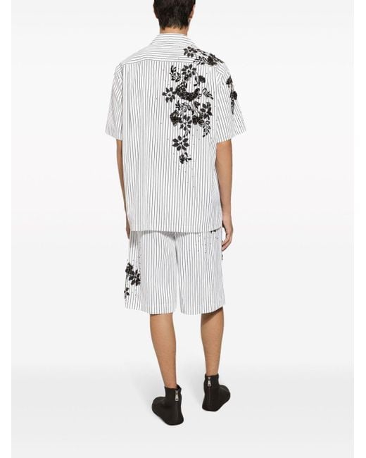 Camicia a righe di Dolce & Gabbana in White da Uomo
