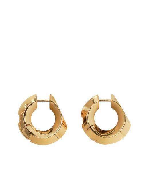 Burberry Metallic Large Hollow Hoop Earrings