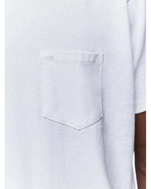 Fursac White Patch-Pocket Organic Cotton T-Shirt for men