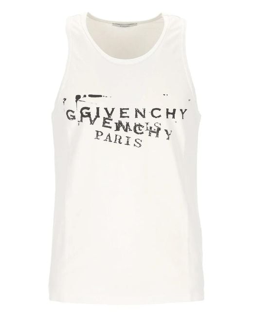 Top con logo estampado Givenchy de hombre de color White