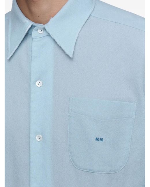 Maison Margiela Blue Long-Sleeved Shirt for men