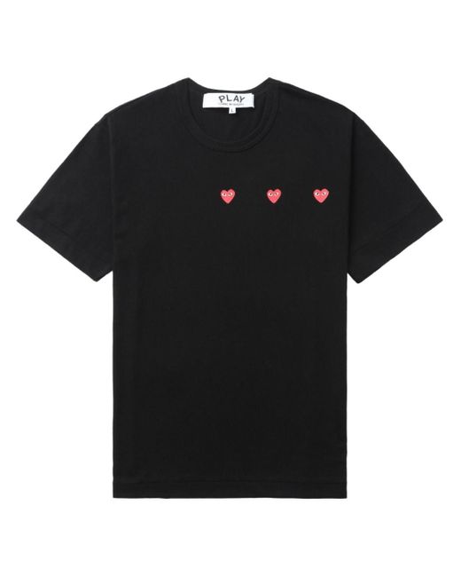 T-shirt Triple Hearts di COMME DES GARÇONS PLAY in Black da Uomo