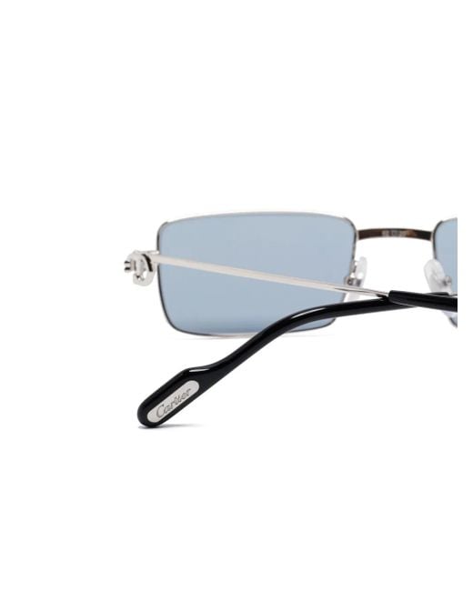 Cartier Blue Rectangle-Frame Sunglasses