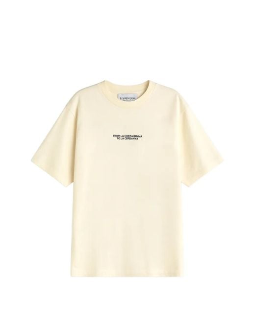 LES HÉRITIERS Natural Short-Sleeve Print-Detail T-Shirt