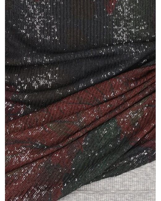 Maison Margiela Brown Printed Draped Top