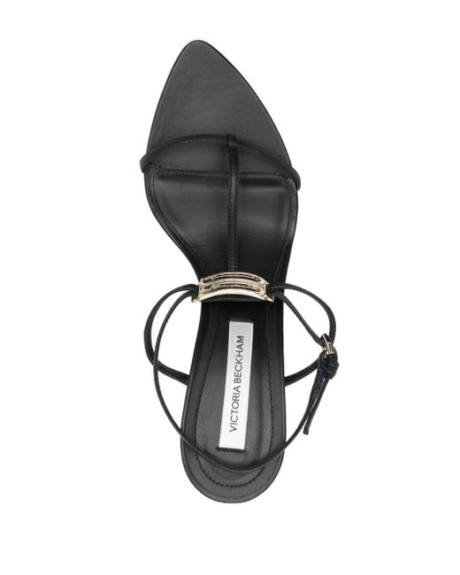 Victoria Beckham Metallic Frame Detail 75mm Leather Sandals
