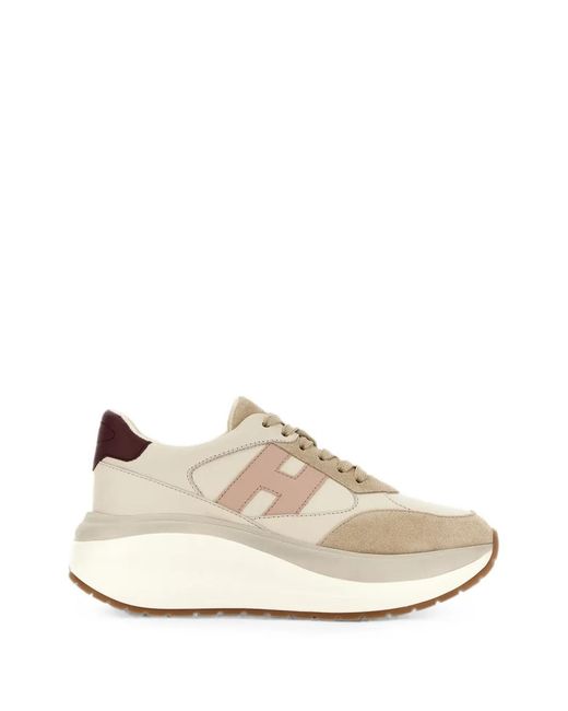 Hogan White H714 Leather Sneakers