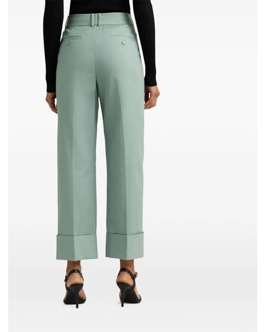 Ralph Lauren Green Pleated Turn-Up Trousers