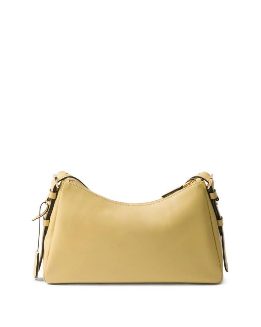 Prada Natural Medium Aimée Leather Shoulder Bag