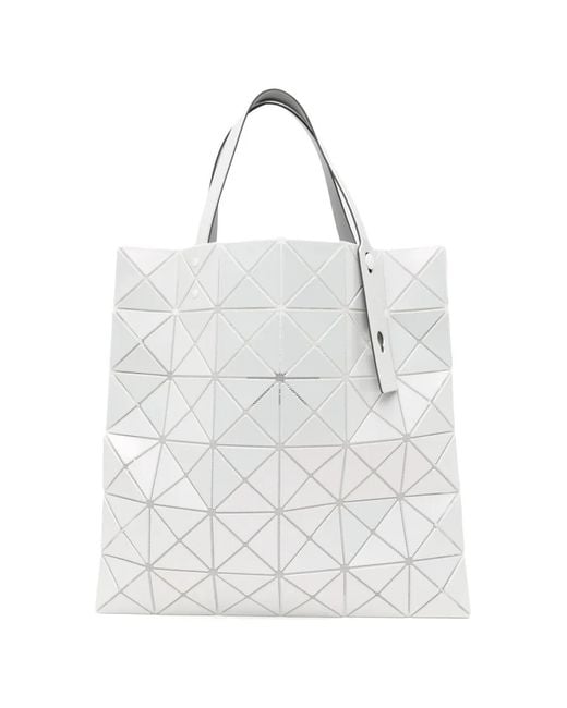 Issey Miyake White Lucent Metallic Tote Bag