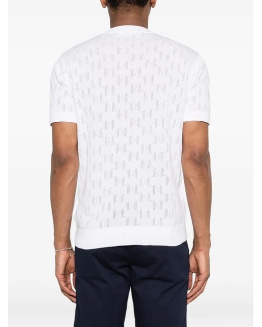 Karl Lagerfeld White Logo Short-Sleeve T-Shirt for men