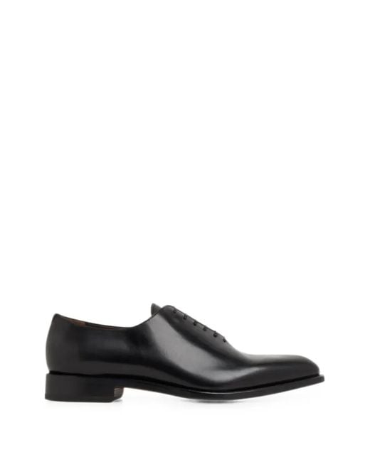 Ferragamo Black Tramezza Plain-Toe Oxford for men