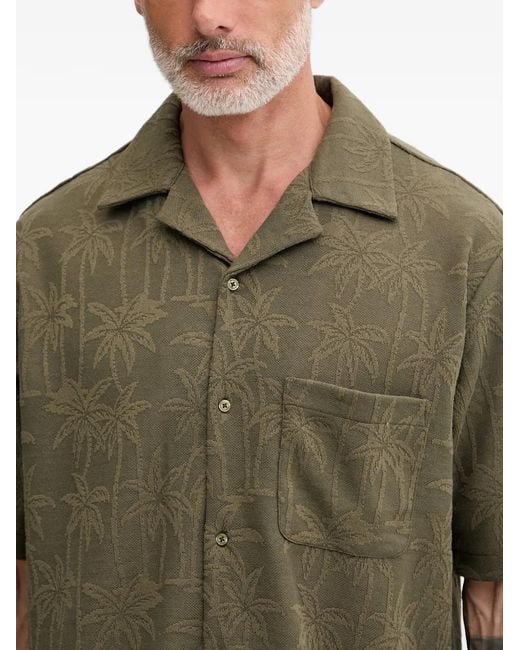 Guess Green Palm-Tree Short-Sleeve Shirt for men