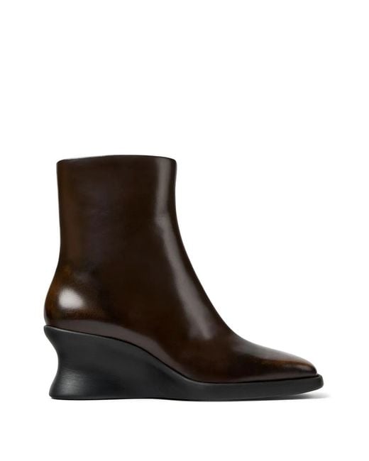 Camper Black Louise Leather Ankle Boots
