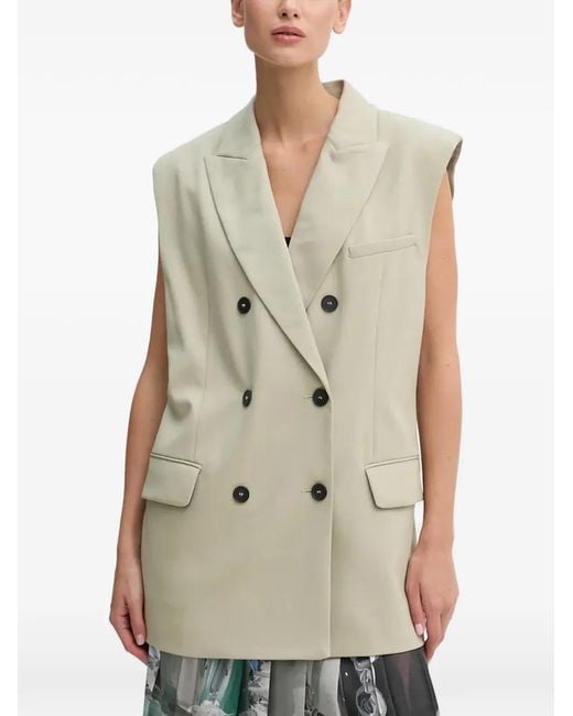 IRO Natural Double-Breasted Sleeveless Top