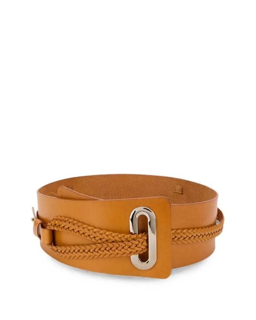 Alberta Ferretti Brown Braided Leather Belt