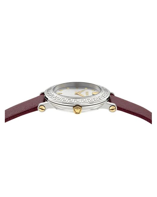 Versace Red Ronda Greca-Detail Leather Watch