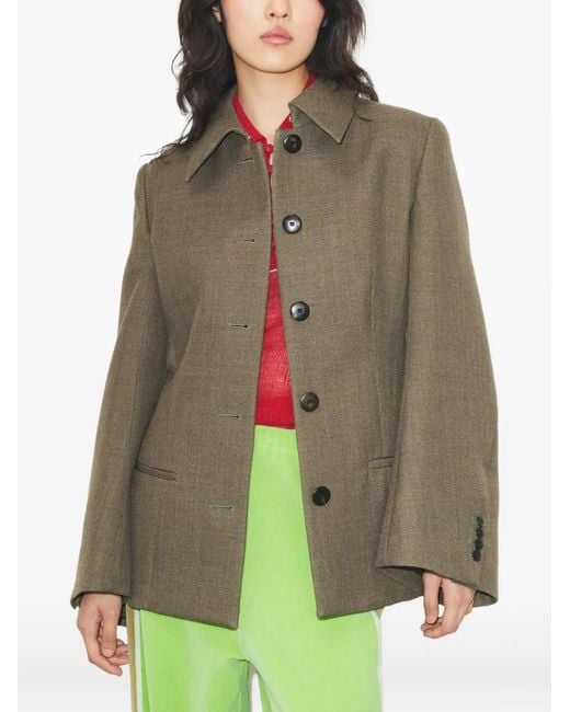Tory Burch Green Button Wool Jacket