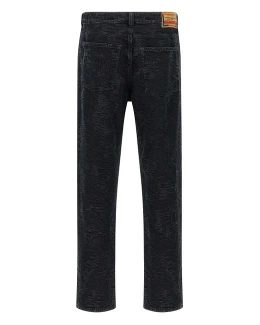 DIESEL Black Destroyed-Effect Jeans for men