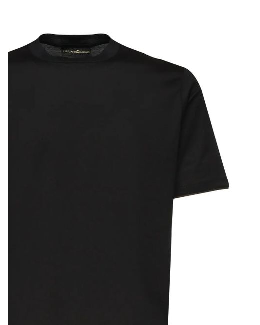 Giuliano Galiano Black Crew-Neck Short-Sleeve T-Shirt for men