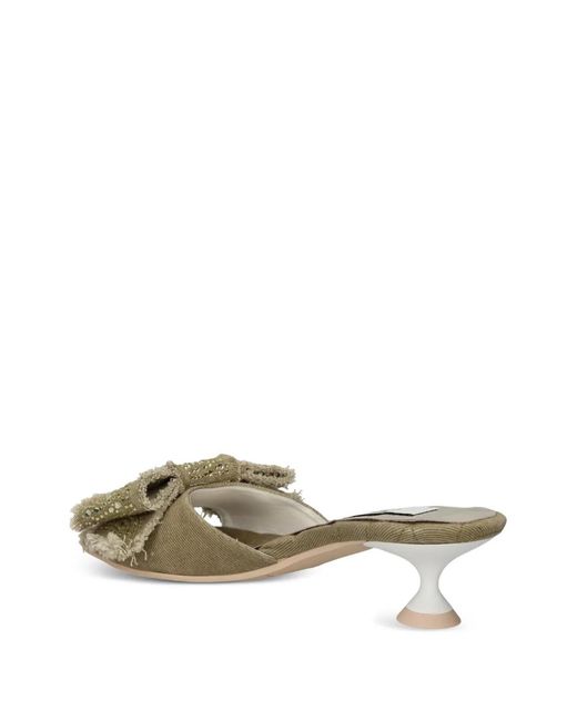 Ras Metallic Bow-Embellished Sandals