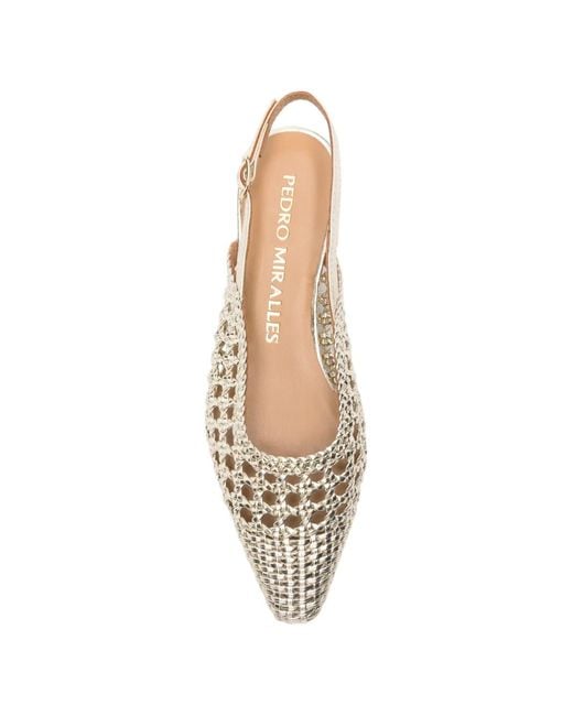 Pedro Miralles White Slingback Mules