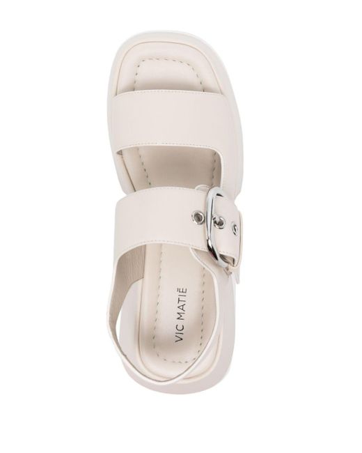Sandales en cuir à plateforme Vic Matié en coloris White
