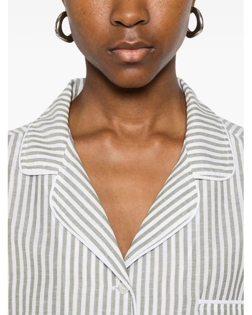 Riviera White Striped-Print Shirt