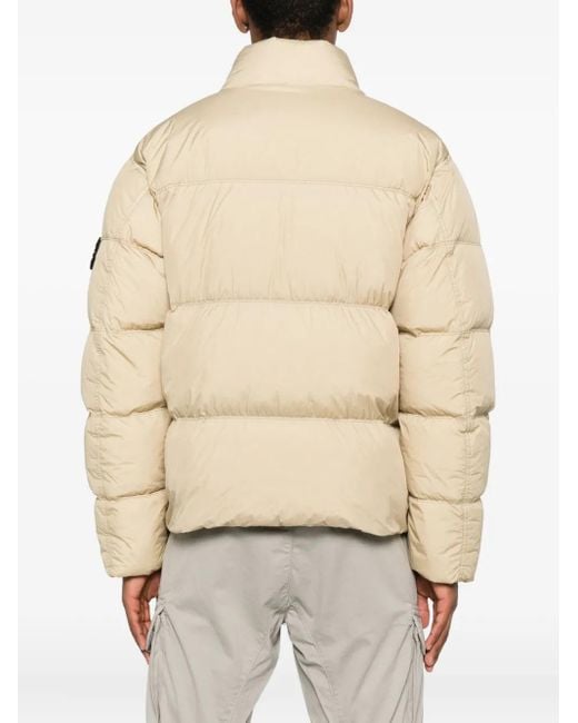 Stone Island Gesteppte Jacke mit Kompass-Patch in Natural für Herren