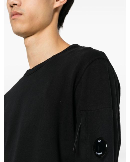 C P Company Black Lens-detail Cotton Sweatshirt for men