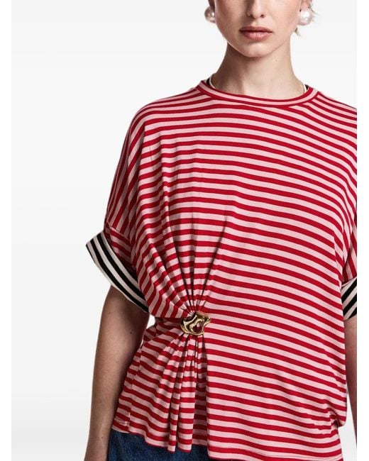 Essentiel Antwerp Striped Gathered-Detail T-Shirt