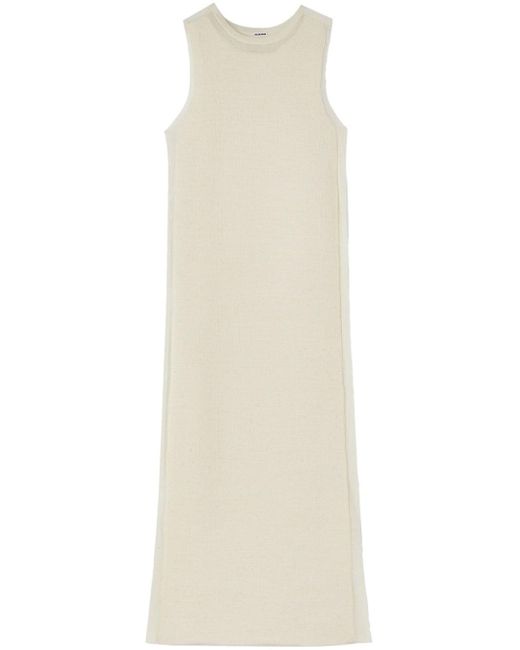Jil Sander Semisheer Knit Long Dress in White Lyst