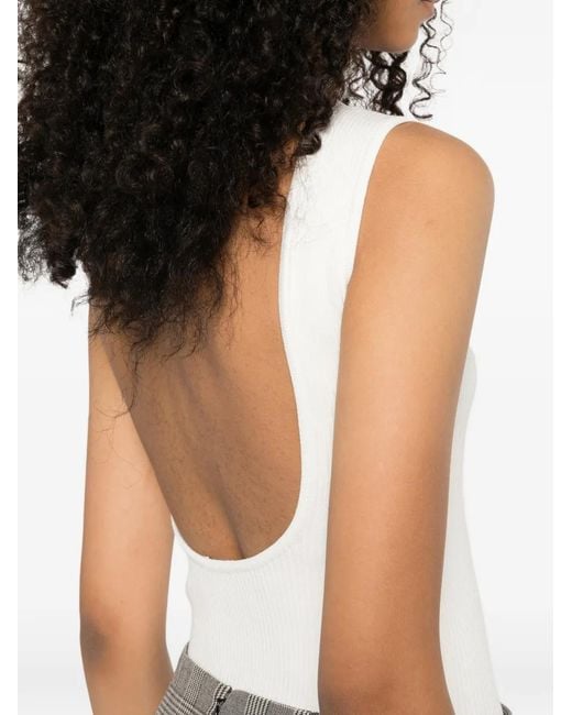 A.M.G White Racerback Bodysuit