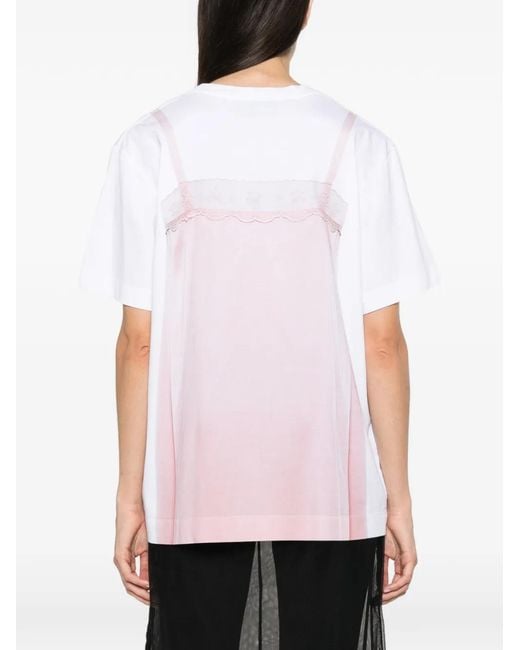 Simone Rocha Pink Trompe L'Oeil Print T-Shirt
