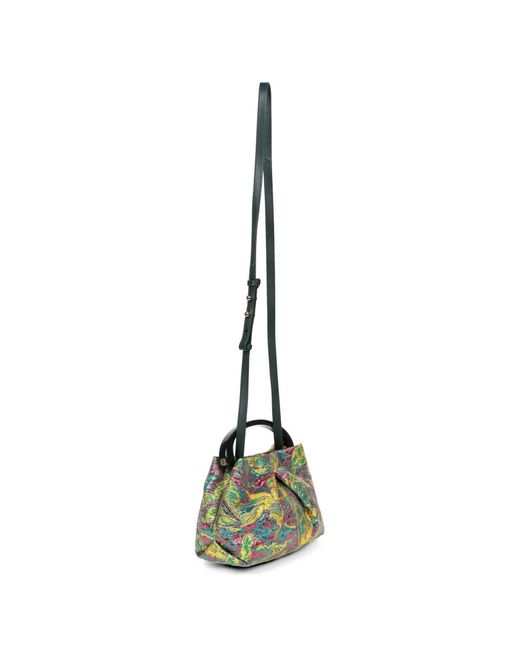 Dries Van Noten Green Small Print Tote Bag