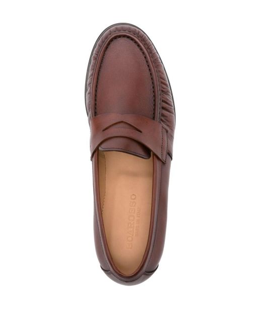 Scarosso Brown Fred Leather Loafers for men